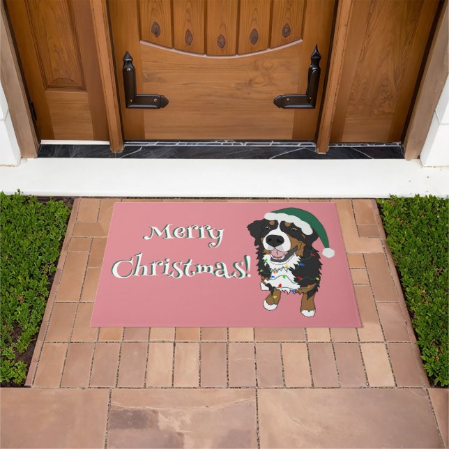 Tapete Natal Feriado Bernese Mountain Dog (Ar livre)