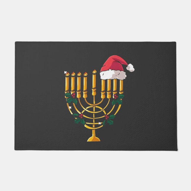 Tapete Natal Hanukkah Papais noeis judeus Menorah (Frente)