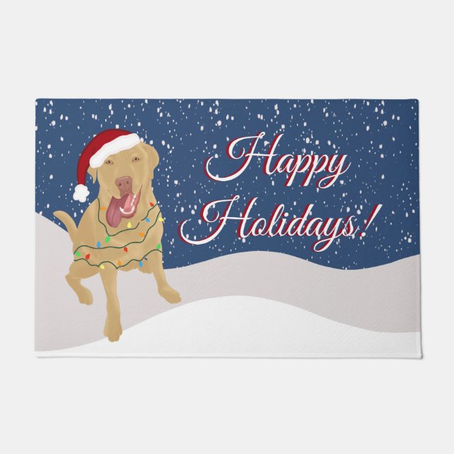 Tapete Natal Holiday Dudley Labrador (Frente)