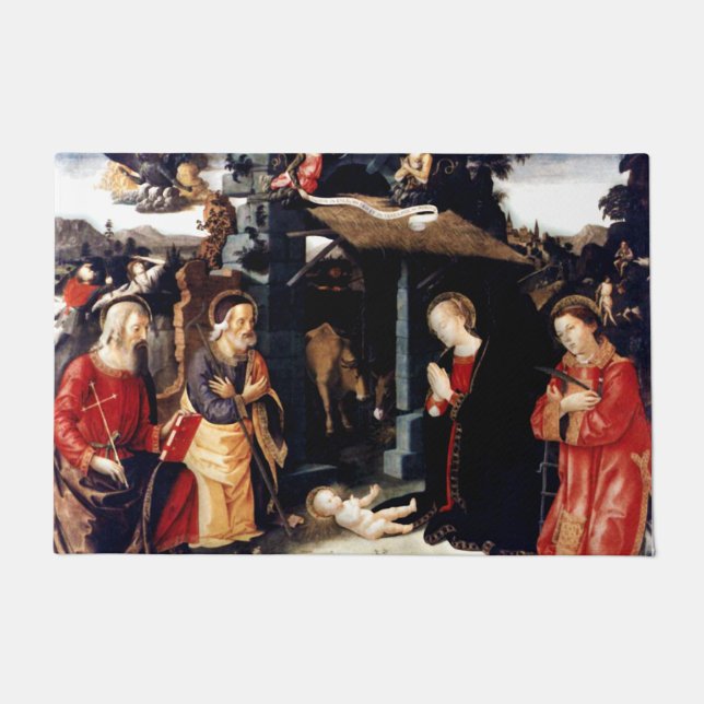 Tapete Natividade com Santos Lawrence e Andrew Floor Mat (Frente)