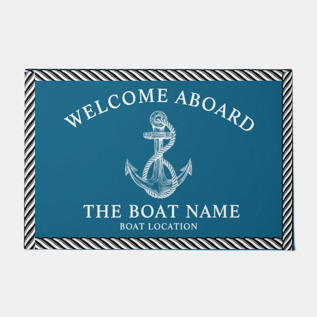 Tapete Nautical Anchor Boat & Captain Name, Sailing Gifts (Frente)