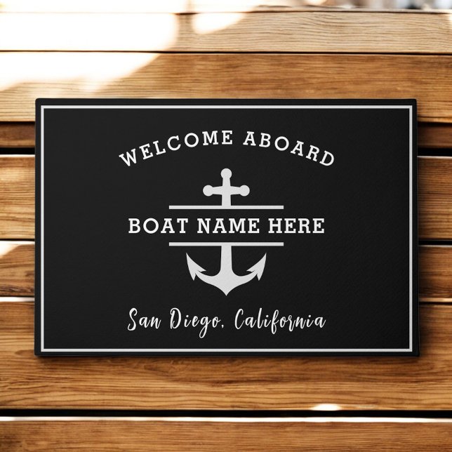 Tapete Nautical Anchor Welcome Aboard Personalized (Criador carregado)