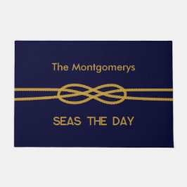 Tapete Nautical Navy Blue Gold Rope Custom Names