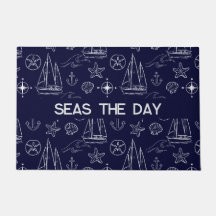 Nautical Navy Blue Sailboat Pattern