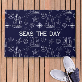 Tapete Nautical Navy Blue Sailboat Pattern Name 