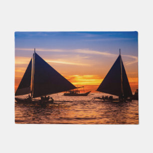 Tapete Navigação de Paraw no por do sol  Philippines