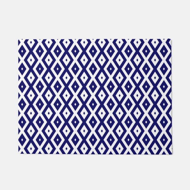 Tapete Navy blue and white diamond pattern (Frente)