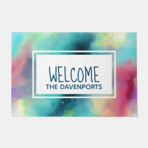 Tapete Nebulosa do Espaço Verde e Vermelho Moderno - Boas