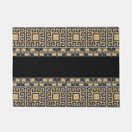 Tapete Negro e ouro de Mata do Azulejo quebrado grego
