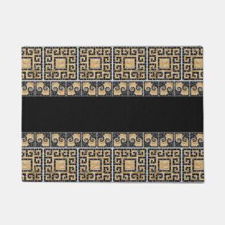 Tapete Negro e ouro de Mata do Azulejo quebrado grego