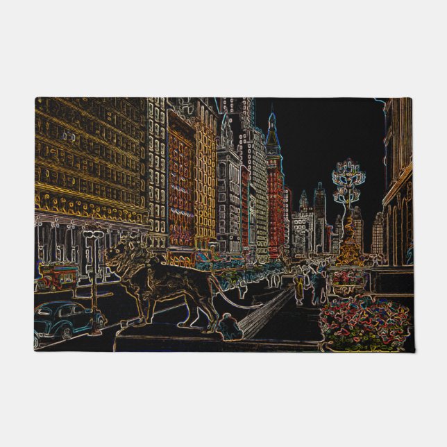 TAPETE NÉON 1930 DA AVENIDA DE MICHIGAN DOS LEÕES DO (Frente)