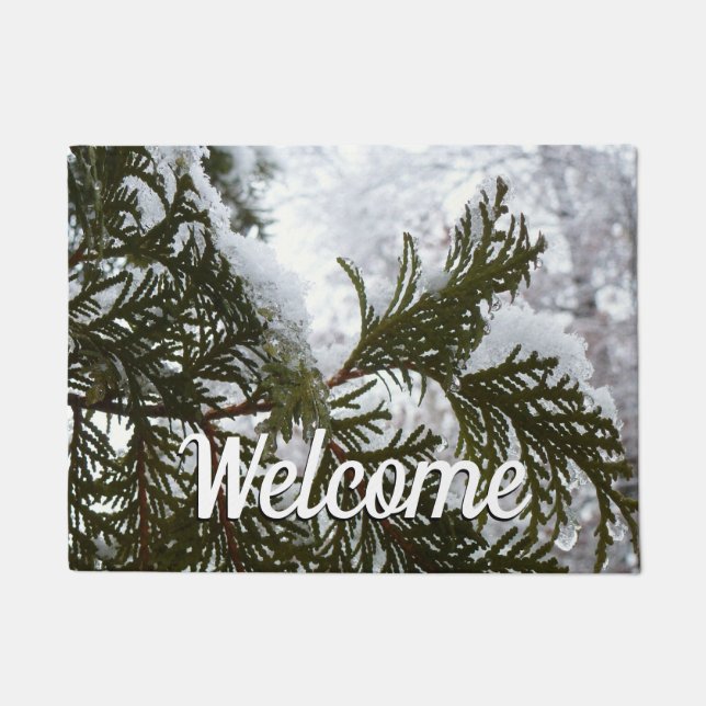 Tapete Neve nas ramificações verdes (Frente)