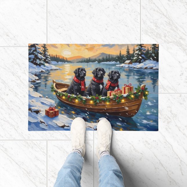 Tapete Newfoundland Dog Christmas Boat Holiday (Interior)
