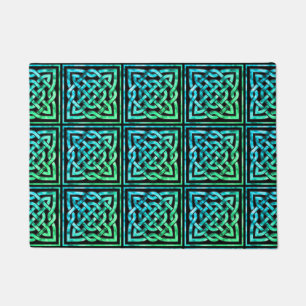 Tapete Nó Celta - Azulejo Azul Quadrado Verde