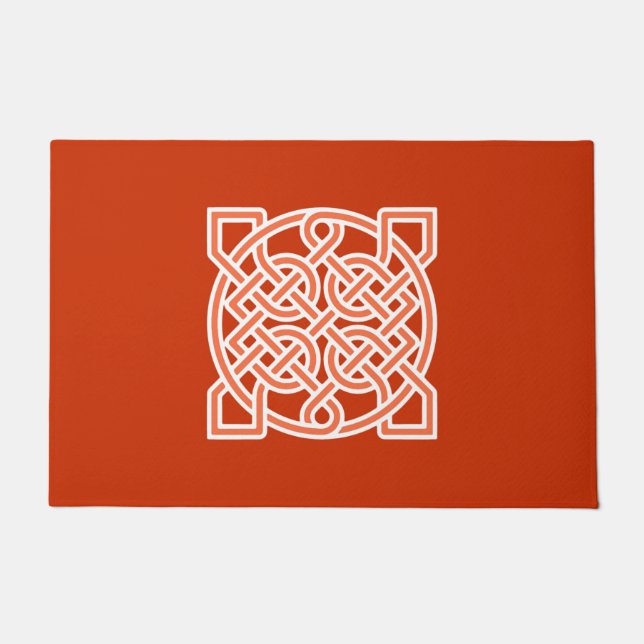 Tapete Nó do Marinheiro Celta, Laranja-mandarim e branco (Frente)