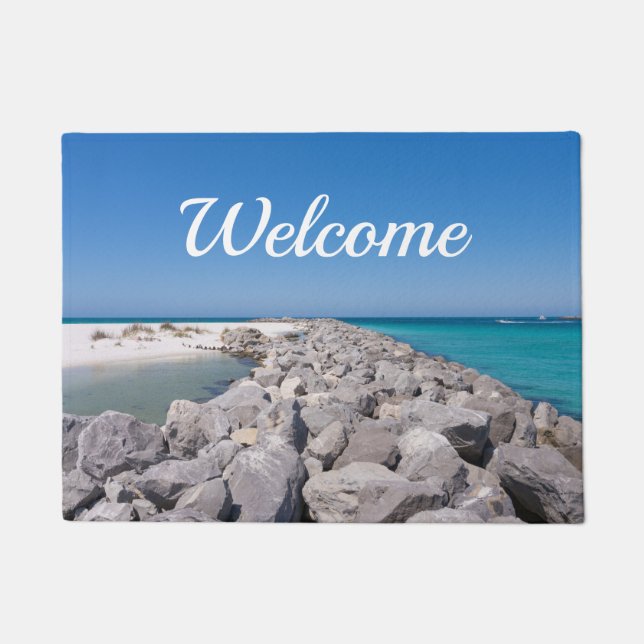 Tapete No Meio De Shell Island Jetty Welcome Doormat (Frente)