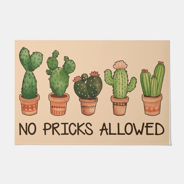 Tapete No Pricks Allowed Doormat / Cactus Welcome Mat  (Frente)
