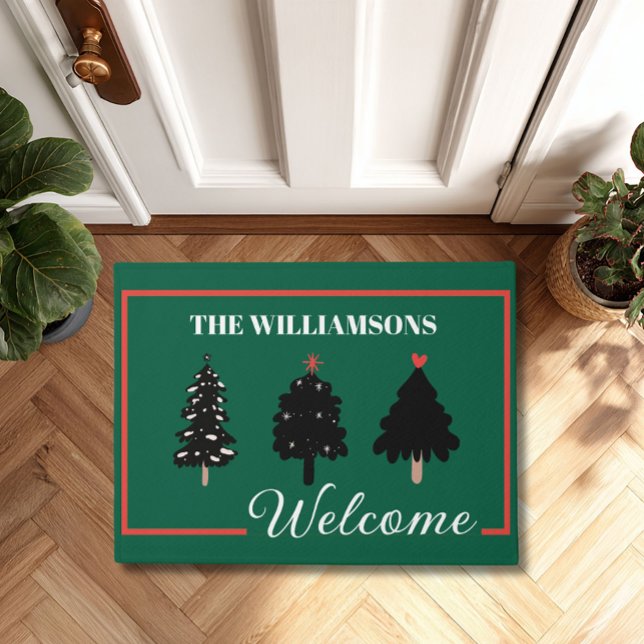 Tapete Nome da Família de Boas-vindas Modernas das Árvore (Criador carregado)