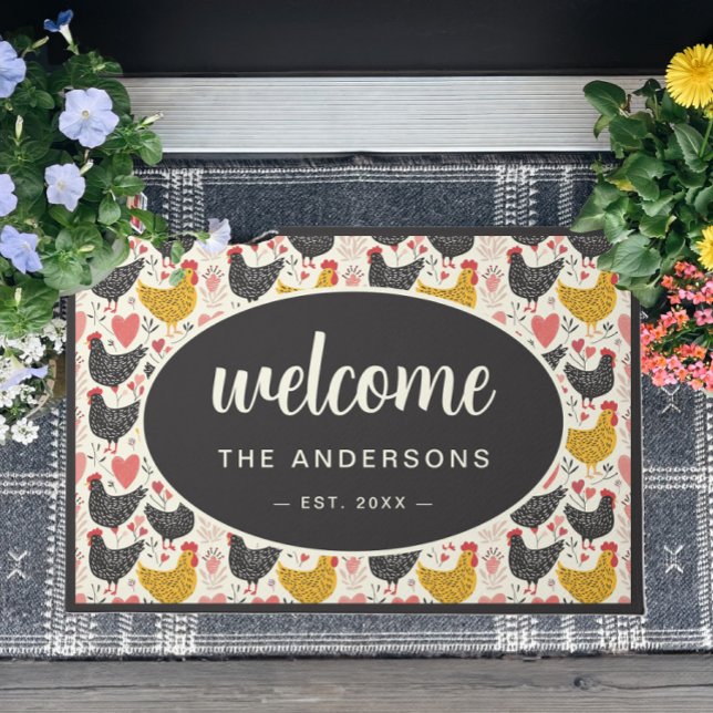 Tapete Nome da Família de Padrões para Galinhas da Farmho (Criador carregado)