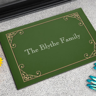 Tapete Nome da Família de Quadro Dourado Tradicional