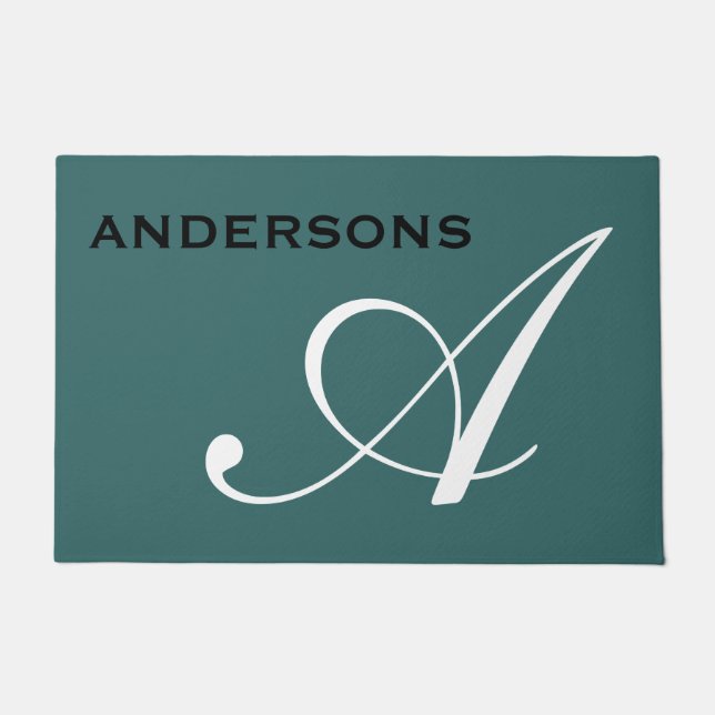 Tapete Nome da Família de Script Monograma Moderno Minima (Frente)