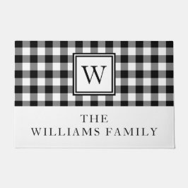 Tapete Nome Da Família De Xadrezes Branca E Preta Moddern