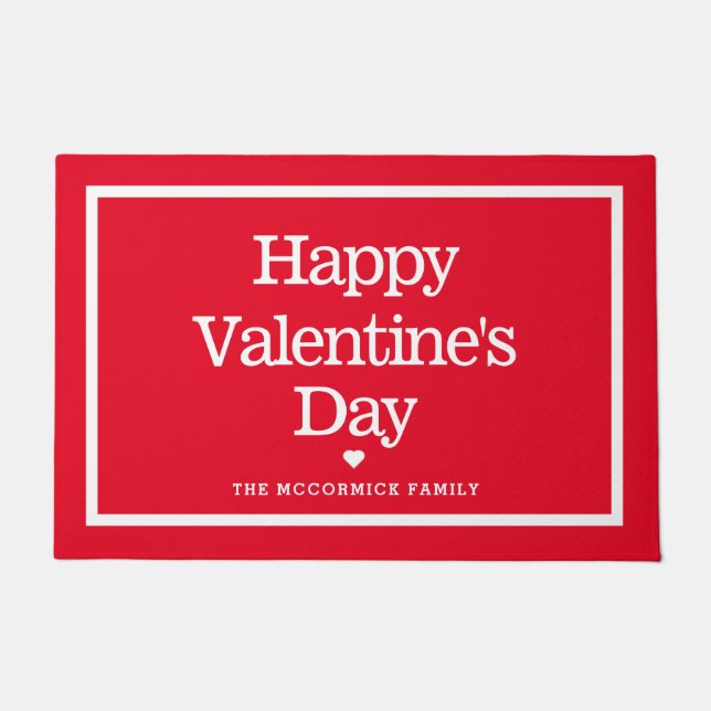 Tapete Nome da Família do Dia de os namorados Vermelho Mo (Frente)