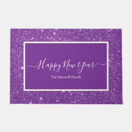 Tapete nome da família do script de brilho roxo do feliz