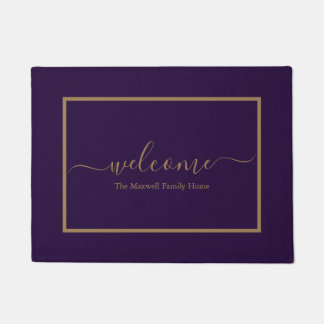 Tapete Nome da família do script de ouro roxo Elegante be