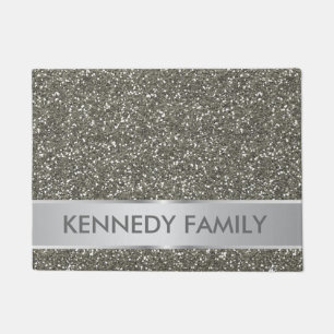 Tapete Nome da Família do Silver Glitter Look