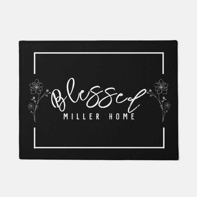 Tapete Nome da família doméstica abençoado Floral Persona (Frente)