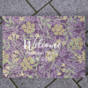 Tapete Nome da Família Floral Purple - Bem-vindo