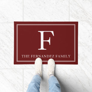 Tapete Nome da Família Inicial Elegante Red