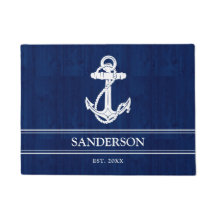 Nome da família náutica Lago House Anchor Blue Woo