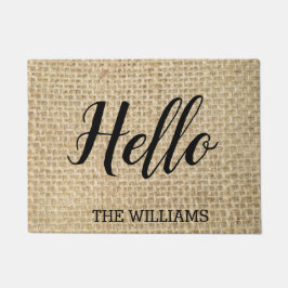 Tapete Nome da família russa personalizada com Olá