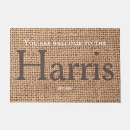 Tapete Nome da família rústico castanho na moda texto bur