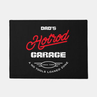 Tapete Nome da Garagem Hotrod Efeito Neon Say Retro Black