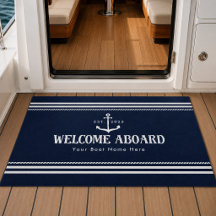 Nome de Barco Azul Personalizado Boas-vindas a Bor