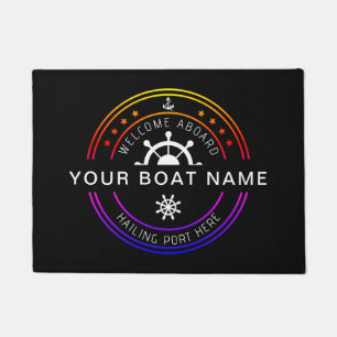 Tapete Nome de barco personalizado náutico colorido Bem-v