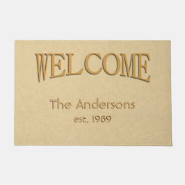 Tapete Nome de boas-vindas do Leather Look - Ano Estabele