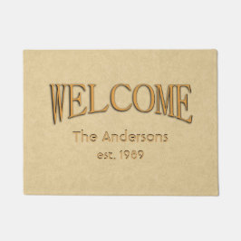 Tapete Nome de boas-vindas do Leather Look Estabelecido