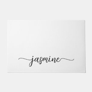 Tapete Nome de Monograma Branco Simples Feminino Personal