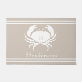 Tapete Nome do Monograma do Caranguejo Branco da Areia Ná