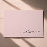 Tapete Nome do Monograma Girassol de Script Moderno Cor-d<br><div class="desc">Nome do Monograma Simples e Porta Inicial do Script Preto e Cor-de-Rosa Esbranquiçada. Isto faz o doce e perfeito aniversário de 16 anos,  casamento,  chá de panela,  aniversário,  chá de fraldas ou festa de solteira presente para alguém que ama luxo de luxo e estilos quíticos.</div>