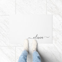 Nome do Monograma Girly de Script Moderno Branco N