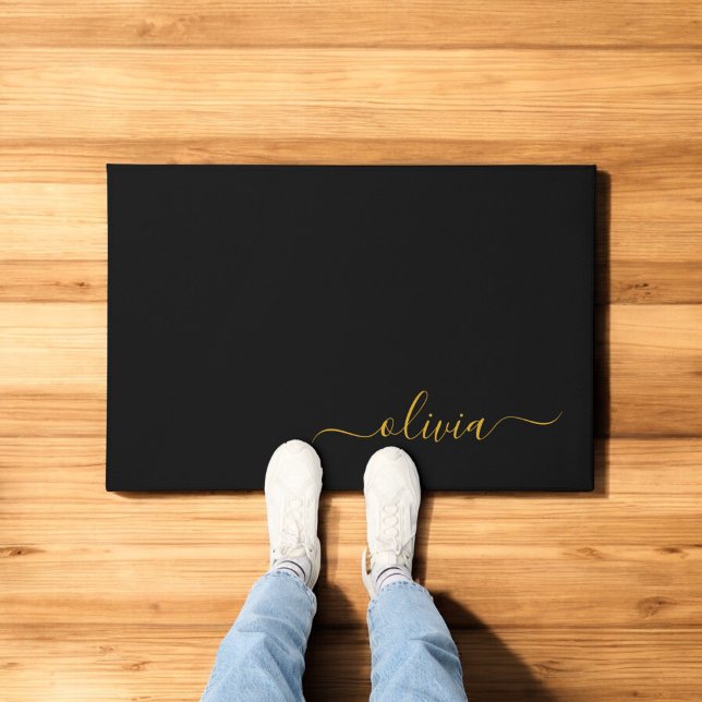 Tapete Nome do Monograma Rapariga de Script Moderno Doura (Criador carregado)