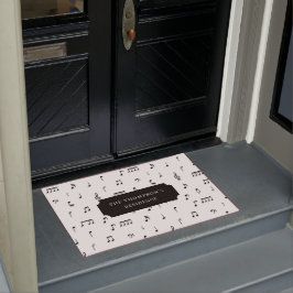 Tapete Nome do Padrão de Notas Musicais Pretas e Brancas