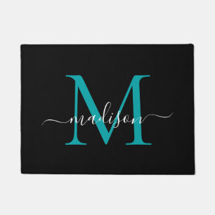 Tapete Nome do Script Monograma Personalizado de Teal Pre