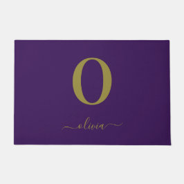 Tapete Nome do Script Monograma Personalizado Roxo E Dour