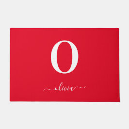 Tapete Nome do Script Monograma Personalizado Vermelho e